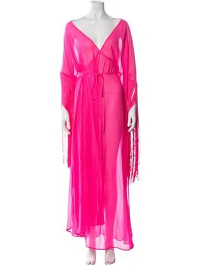 Pre-owned Adidas X Ivy Park Fringe Trim Accent Robe W/ Tags In Pink
