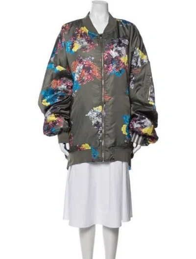 Pre-owned Adidas X Ivy Park Graphic Print Bomber Jacket In Blue