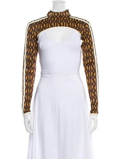 Pre-owned Adidas X Ivy Park Graphic Print Mock Neck Crop Top W/ Tags In Multi