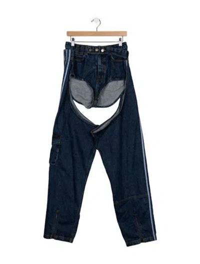 Pre-owned Adidas X Ivy Park High-rise Straight Leg Jeans In Blue