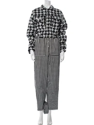 Pre-owned Adidas X Ivy Park Houndstooth Print Jumpsuit In Black