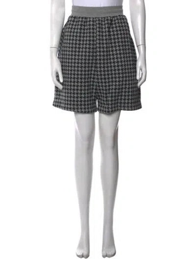 Pre-owned Adidas X Ivy Park Houndstooth Print Mini Shorts W/ Tags In Grey