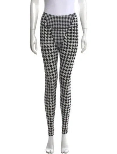 Pre-owned Adidas X Ivy Park Houndstooth Print Skinny Leg Pants In White