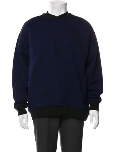 Pre-owned Adidas X Ivy Park Houndstooth Print V-neck Sweatshirt W/ Tags In Blue