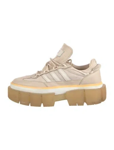 Pre-owned Adidas X Ivy Park Leather Chunky Sneakers In Neutrals