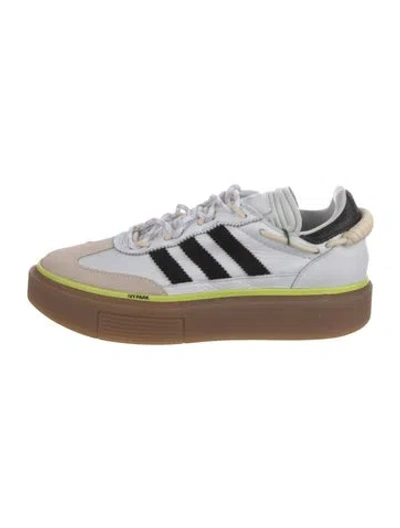 Pre-owned Adidas X Ivy Park Leather Colorblock Pattern Sneakers In White