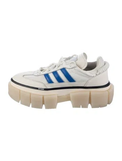 Pre-owned Adidas X Ivy Park Leather Striped Chunky Sneakers In Neutrals