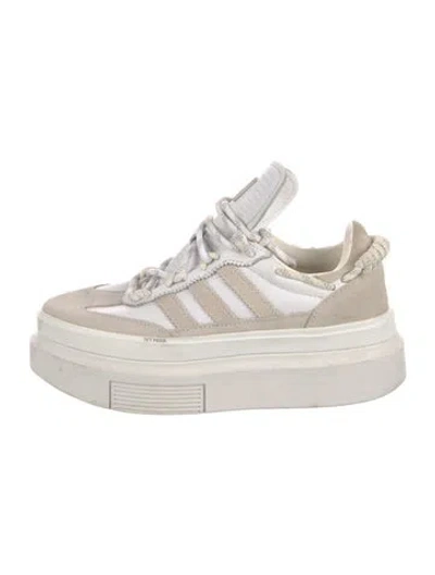Pre-owned Adidas X Ivy Park Leather Striped Sneakers In White