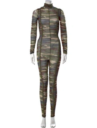 Pre-owned Adidas X Ivy Park Mesh Printed Jumpsuit In Green