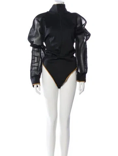 Pre-owned Adidas X Ivy Park Mock Neck Long Sleeve Bodysuit W/ Tags In Black