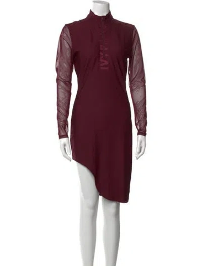 Pre-owned Adidas X Ivy Park Mock Neck Mini Dress W/ Tags In Burgundy
