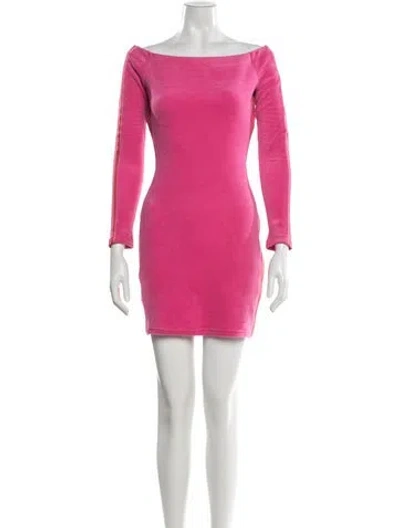 Pre-owned Adidas X Ivy Park Off-the-shoulder Mini Dress In Pink