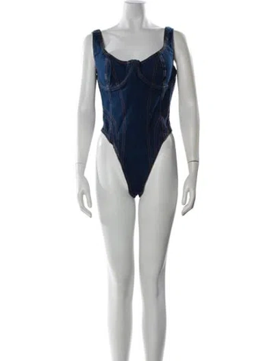 Pre-owned Adidas X Ivy Park One-piece W/ Tags In Blue