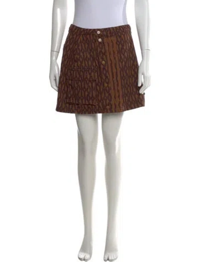 Pre-owned Adidas X Ivy Park Patterned Mini Skirt In Brown