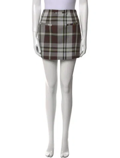 Pre-owned Adidas X Ivy Park Plaid Print Mini Skirt In Brown
