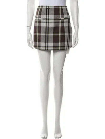 Pre-owned Adidas X Ivy Park Plaid Print Mini Skirt In Brown
