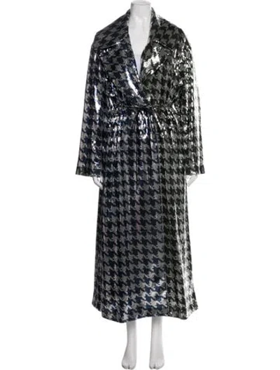 Pre-owned Adidas X Ivy Park Plaid Print Peacoat In Silver