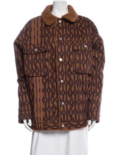 Pre-owned Adidas X Ivy Park Printed Jacket W/ Tags In Brown
