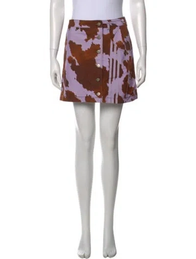 Pre-owned Adidas X Ivy Park Printed Mini Skirt In Purple