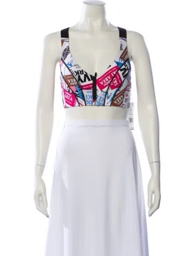 Pre-owned Adidas X Ivy Park Printed Scoop Neck Crop Top W/ Tags In Multi