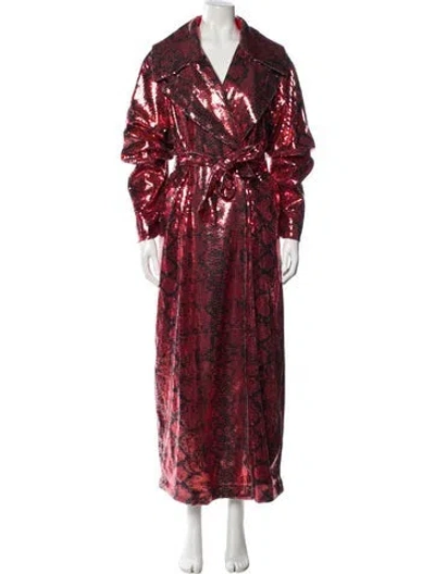 Pre-owned Adidas X Ivy Park Printed Trench Coat W/ Tags In Red