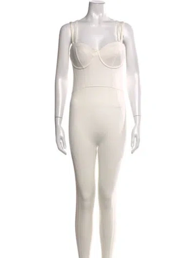 Pre-owned Adidas X Ivy Park Square Neckline Jumpsuit In Neutrals