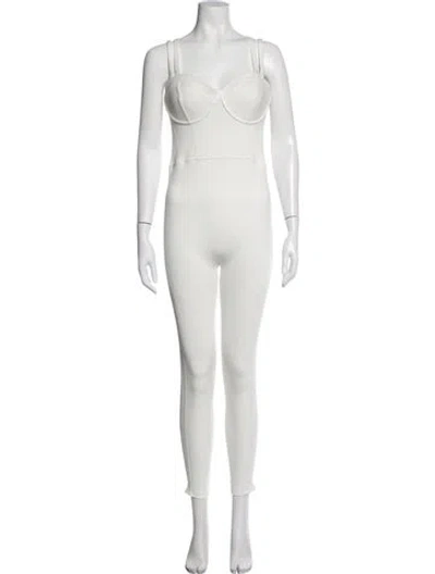 Pre-owned Adidas X Ivy Park Square Neckline Jumpsuit In Neutrals