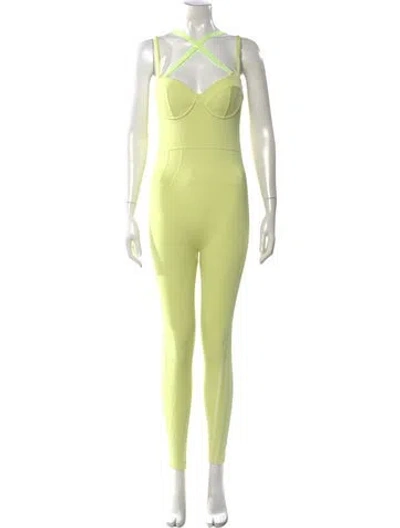Pre-owned Adidas X Ivy Park Square Neckline Jumpsuit In Yellow