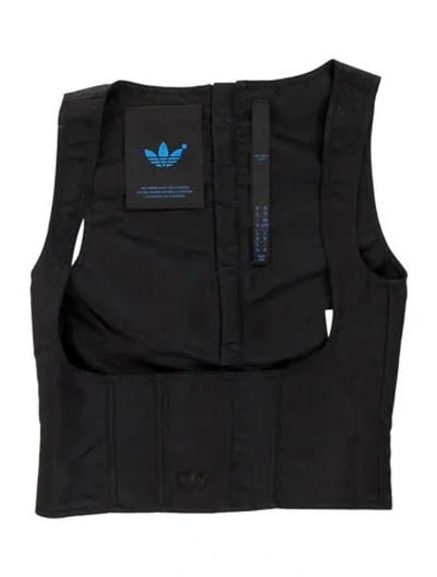 Pre-owned Adidas X Ivy Park Square Neckline Sleeveless Crop Top In Black