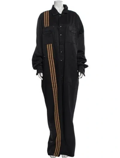 Pre-owned Adidas X Ivy Park Striped Jumpsuit In Black