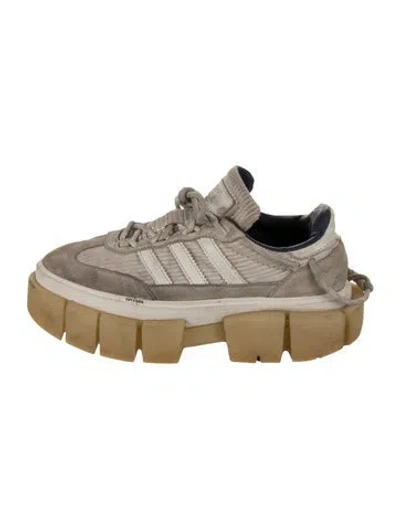 Pre-owned Adidas X Ivy Park Suede Chunky Sneakers In Neutral