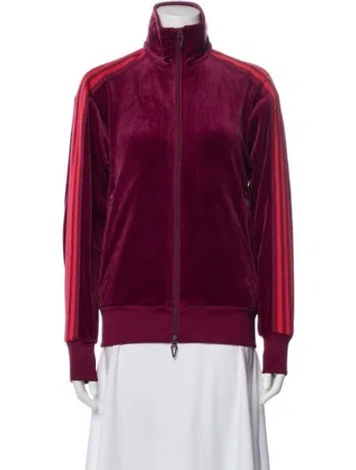 Pre-owned Adidas X Ivy Park Velvet Bomber Jacket In Red