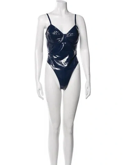 Pre-owned Adidas X Ivy Park V-neck Sleeveless Bodysuit In Blue