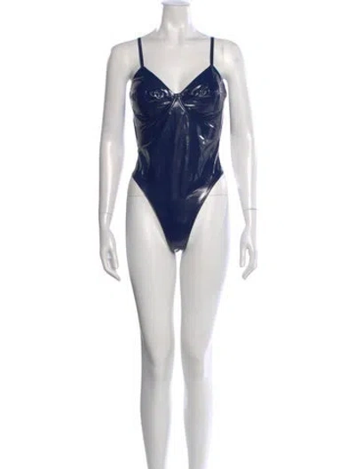 Pre-owned Adidas X Ivy Park V-neck Sleeveless Bodysuit W/ Tags In Blue
