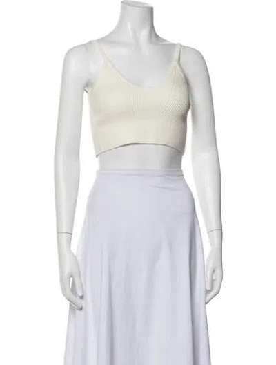 Pre-owned Adidas X Ivy Park V-neck Sleeveless Sports Bra W/ Tags In White