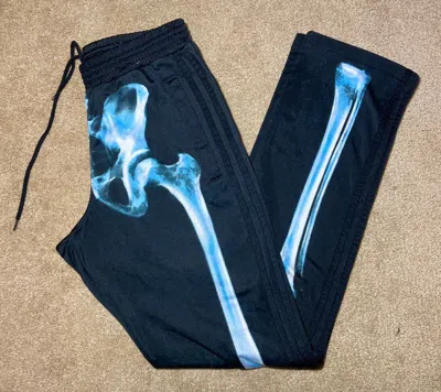 Pre-owned Adidas X Jeremy Scott 2010 Jeremy Scott Adidas Bones Sweats Skull Skeleton X-ray In Black/blue