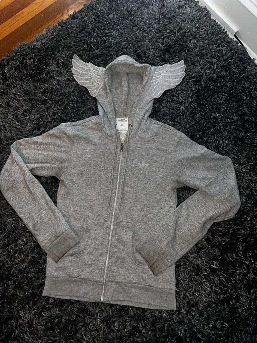 Pre-owned Adidas X Jeremy Scott Aw2011 Wings Hoodie Size S In Grey