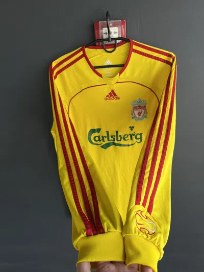 Pre-owned Adidas X Jersey Vintage Adidas Blokecore Liverpool 11 Jersey Drill Y2k Long In Yellow