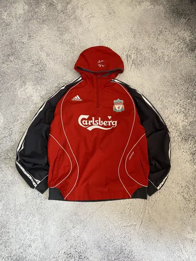 Pre-owned Adidas X Liverpool Adidas Liverpool 2006-2007 Football Training Jacket 1/4 In Red