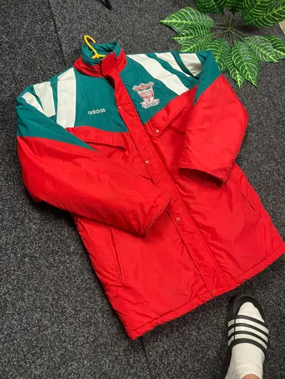 Pre-owned Adidas X Liverpool Adidas Liverpool Fc 100th Anniversary Jacket Size42/44 In Green/red