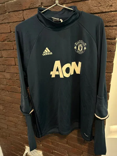 Pre-owned Adidas X Manchester United Adidas Manchester United Jersey Training Sweatshirt 2016 In Blue