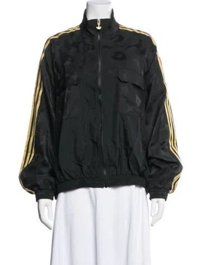 Pre-owned Adidas X Marimekko Floral Print Bomber Jacket In Black
