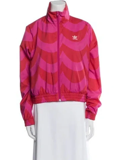 Pre-owned Adidas X Marimekko Floral Print Bomber Jacket In Pink