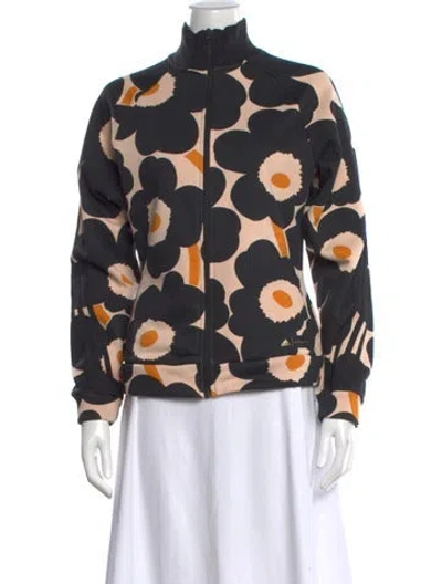 Pre-owned Adidas X Marimekko Floral Print Long Sleeve Sweatshirt In Black