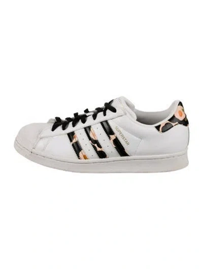Pre-owned Adidas X Marimekko Leather Printed Sneakers In White