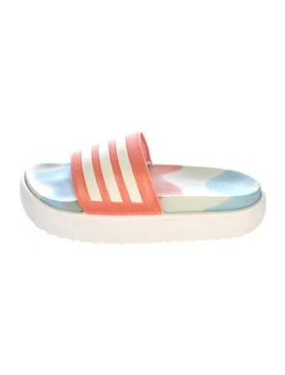 Pre-owned Adidas X Marimekko Leather Striped Slides In Pink