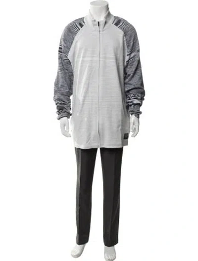 Pre-owned Adidas X Missoni Striped Mock Neck Sweatshirt In Gray