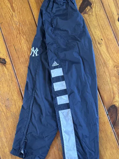 Pre-owned Adidas X New York Yankees Nyy X Adidas Navy Blue Track Pants