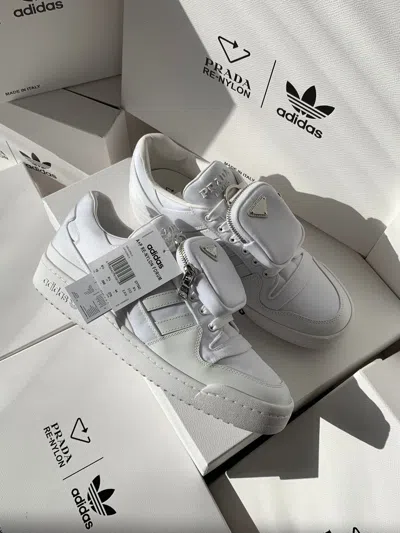 Pre-owned Adidas X Prada 2021 Prada X Adidas Forum Low Re-nylon Shoes In White