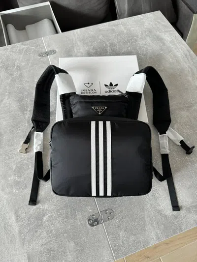 Pre-owned Adidas X Prada Re-nylon Backpack Black New !